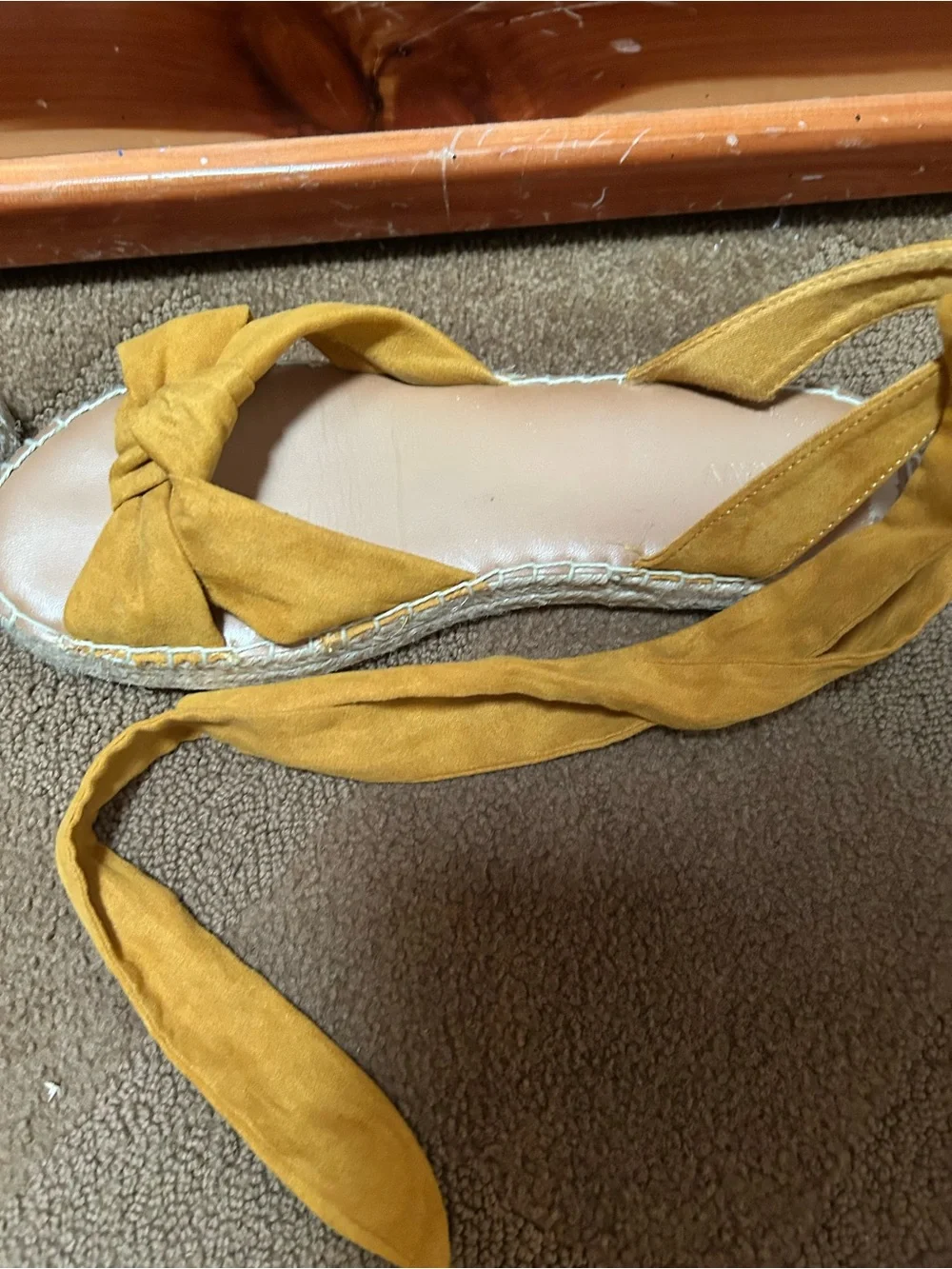 Old Navy Yellow Bow Espadrille Tie-Back Flats